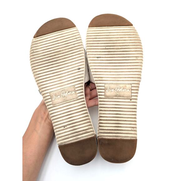 Sam Edelman Adaley Slide Sandal Women's Leather White Size US9M EU39 - Picture 7 of 11